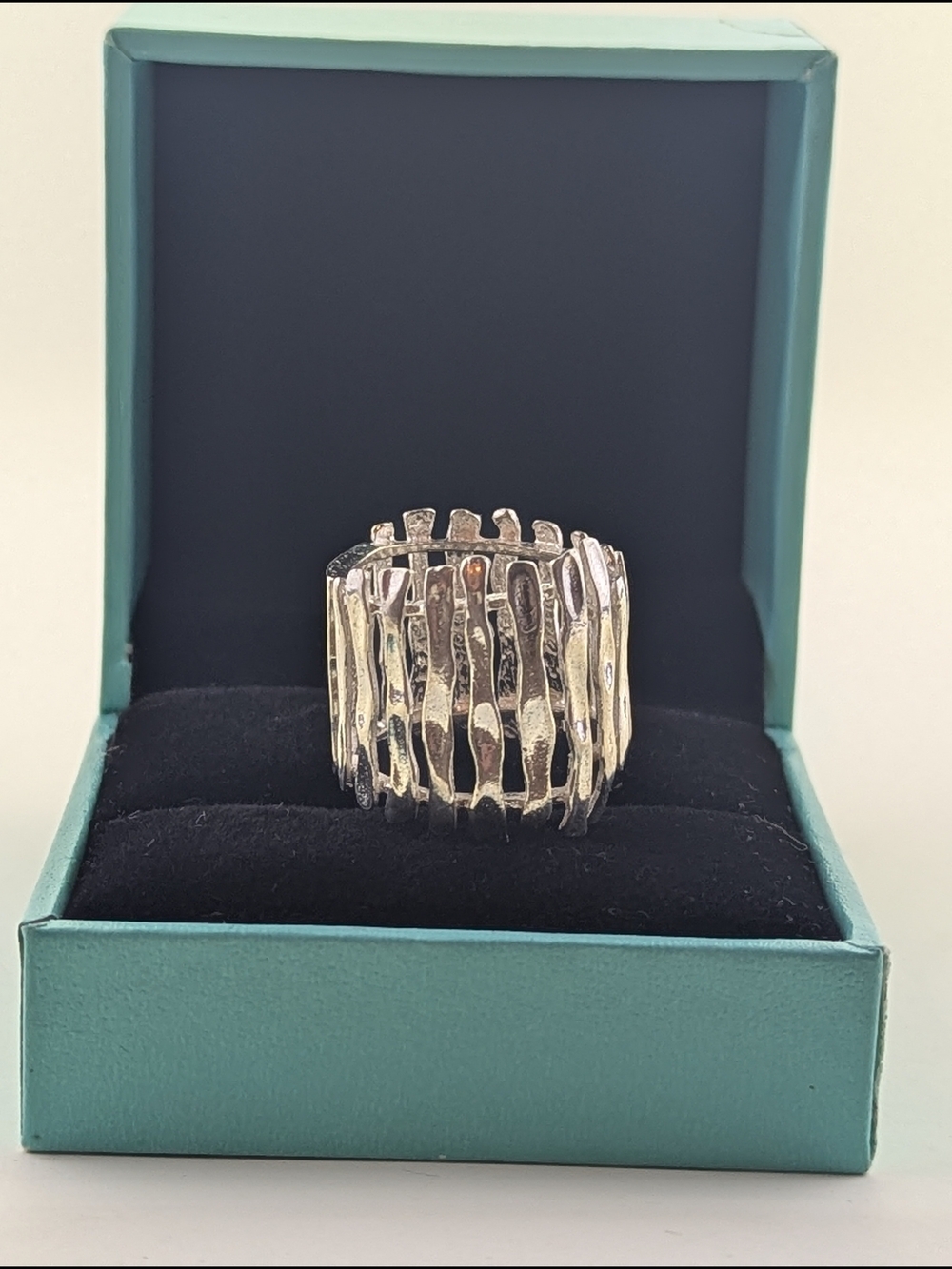 ✨ Vintage Brutalist Sterling Silver Wide Band Statement Ring ✨